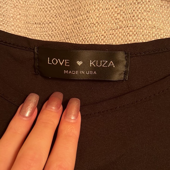 Scallop Trim Black Business Casual Top - Picture 4 of 6